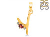 Garnet & White Topaz Alphabet Y Pendant GAR-RDA-25.