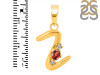 Garnet & White Topaz Alphabet Z Pendant GAR-RDA-26.