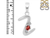 Garnet & White Topaz Alphabet Z Pendant GAR-RDA-26.