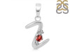Garnet & White Topaz Alphabet Z Pendant GAR-RDA-26.