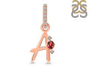 Garnet & White Topaz Alphabet A Pendant GAR-RDA-27.