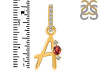 Garnet & White Topaz Alphabet A Pendant GAR-RDA-27.