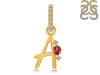 Garnet & White Topaz Alphabet A Pendant GAR-RDA-27.