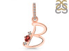 Garnet & White Topaz Alphabet B Pendant GAR-RDA-28.
