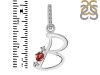 Garnet & White Topaz Alphabet B Pendant GAR-RDA-28.