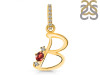 Garnet & White Topaz Alphabet B Pendant GAR-RDA-28.