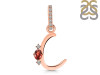 Garnet & White Topaz Alphabet C Pendant GAR-RDA-29.