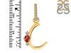 Garnet & White Topaz Alphabet C Pendant GAR-RDA-29.