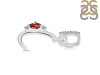 Garnet & White Topaz Alphabet C Pendant GAR-RDA-29.