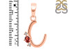 Garnet & White Topaz Alphabet C Pendant GAR-RDA-3.