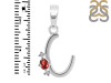Garnet & White Topaz Alphabet C Pendant GAR-RDA-3.