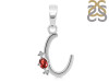 Garnet & White Topaz Alphabet C Pendant GAR-RDA-3.