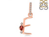 Garnet & White Topaz Alphabet E Pendant GAR-RDA-31.