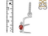 Garnet & White Topaz Alphabet E Pendant GAR-RDA-31.