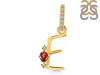 Garnet & White Topaz Alphabet E Pendant GAR-RDA-31.
