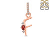 Garnet & White Topaz Alphabet F Pendant GAR-RDA-32.