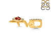 Garnet & White Topaz Alphabet F Pendant GAR-RDA-32.