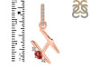 Garnet & White Topaz Alphabet H Pendant GAR-RDA-34.