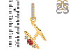 Garnet & White Topaz Alphabet H Pendant GAR-RDA-34.