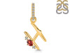 Garnet & White Topaz Alphabet H Pendant GAR-RDA-34.