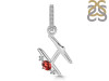 Garnet & White Topaz Alphabet H Pendant GAR-RDA-34.