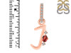 Garnet & White Topaz Alphabet J Pendant GAR-RDA-36.
