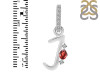Garnet & White Topaz Alphabet J Pendant GAR-RDA-36.