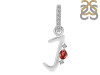 Garnet & White Topaz Alphabet J Pendant GAR-RDA-36.