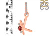 Garnet & White Topaz Alphabet K Pendant GAR-RDA-37.