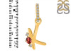 Garnet & White Topaz Alphabet K Pendant GAR-RDA-37.