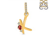 Garnet & White Topaz Alphabet K Pendant GAR-RDA-37.