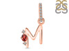 Garnet & White Topaz Alphabet M Pendant GAR-RDA-39.
