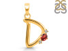 Garnet & White Topaz Alphabet D Pendant GAR-RDA-4.