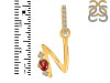 Garnet & White Topaz Alphabet N Pendant GAR-RDA-40.