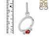 Garnet & White Topaz Alphabet O Pendant GAR-RDA-41.