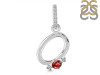 Garnet & White Topaz Alphabet O Pendant GAR-RDA-41.