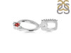 Garnet & White Topaz Alphabet O Pendant GAR-RDA-41.