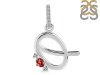 Garnet & White Topaz Alphabet Q Pendant GAR-RDA-43.