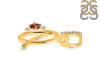 Garnet & White Topaz Alphabet Q Pendant GAR-RDA-43.