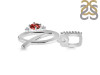 Garnet & White Topaz Alphabet Q Pendant GAR-RDA-43.