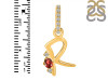 Garnet & White Topaz Alphabet R Pendant GAR-RDA-44.