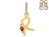 Garnet & White Topaz Alphabet R Pendant GAR-RDA-44.