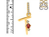 Garnet & White Topaz Alphabet T Pendant GAR-RDA-46.