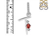 Garnet & White Topaz Alphabet T Pendant GAR-RDA-46.