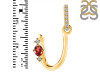 Garnet & White Topaz Alphabet U Pendant GAR-RDA-47.