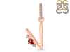 Garnet & White Topaz Alphabet V Pendant GAR-RDA-48.