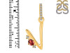 Garnet & White Topaz Alphabet V Pendant GAR-RDA-48.