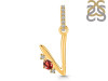 Garnet & White Topaz Alphabet V Pendant GAR-RDA-48.