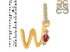 Garnet & White Topaz Alphabet W Pendant GAR-RDA-49.