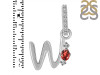 Garnet & White Topaz Alphabet W Pendant GAR-RDA-49.